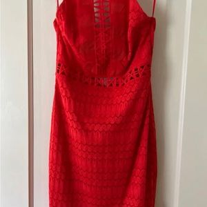 Top Shop Red Lace Dress - NWT